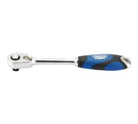Draper 26515 60 Tooth Micro Head Reversible Soft Grip Ratchet,Blue, 3/8"