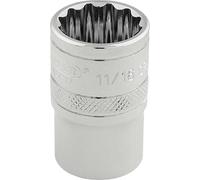 Draper 3/8" Drive Polished Finish Hi Torq Bi Hexagon Socket Imperial 3/8" 11/16"