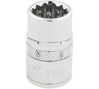 Draper 3/8" Drive Polished Finish Hi Torq Bi Hexagon Socket Metric 3/8" 11mm