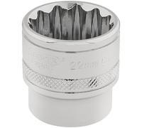 Draper 3/8" Drive Polished Finish Hi Torq Bi Hexagon Socket Metric 3/8" 22mm