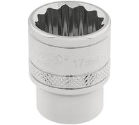 Draper 3/8" Drive Polished Finish Hi Torq Bi Hexagon Socket Metric 3/8" 17mm