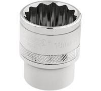 Draper 3/8" Drive Polished Finish Hi Torq Bi Hexagon Socket Metric 3/8" 18mm