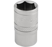 Draper Socket 3/8" Drive 6-Point Hexagon Metric, Satin Finish, 12mm
