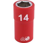 Draper 3/8" Drive VDE Fully Insulated Hexagon Socket Metric 3/8" 14mm