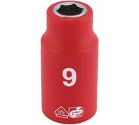Draper 3/8" Drive VDE Fully Insulated Hexagon Socket Metric 3/8" 9mm