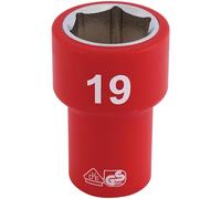 Draper 3/8" Drive VDE Fully Insulated Hexagon Socket Metric 3/8" 19mm