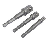 Draper 00005 Socket Adaptor Set 1/4in Hex. X 1/4in 3/8in & 1/2in Sq. Dr. (3 Piece) per set