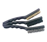 Draper 26928 3-Piece Brush Set (Brass, Nylon, Stainless Steel) , Blue