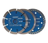 Draper 3 Piece Diamond Blade Set 115mm 22mm