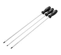 Draper 3pc Long Reach Hard Grip Screwdriver Set - 13580 - Magnetic Tips, CRV Blades