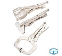 DRAPER 3 PIECE SELF GRIP CLAMP KIT 225MM 250MM 280MM, STOCK NO: 33836