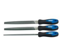 Draper Engineers File Set 44963 – Soft Grip, 200mm, 3-piece, Blue