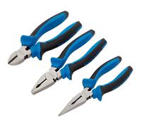 Draper 45864 3-Piece Soft-Grip Pliers Set, Blue, 22.5 x 25 x 3.5cm