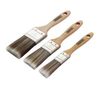 Draper 3 Piece Wood Handle Synthetic Paint Brush Set