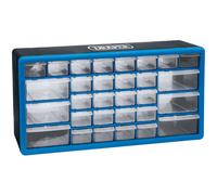 Draper 30 Drawer Garage Plastic Storage Unit | Tool and Parts Storage | Garage Workshop Storage Organiser | Wall Mountable | 12015