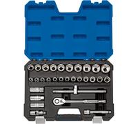 Draper 16466 1/2-Inch Square Drive Metric Polished Chrome 30 Piece Socket Set