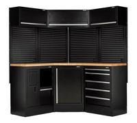 Bunker 18 Piece Hardwood Worktop Modular Storage System Corner Combo