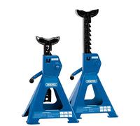 Draper 30878 Ratcheting Axle Stand, 2 Tonne Capacity, 36mm x 85mm Saddle, Pair