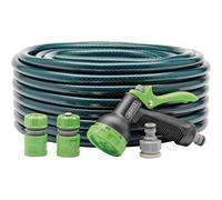 Draper 30m Garden Watering Hose and Spray Gun Kit | Reinforced with Polyester Yarn 12 mm Hose Pipe | 2mm Thickness Heavy Duty PVC Gardening Hose |