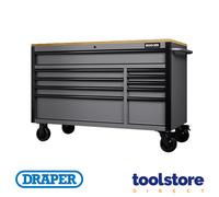 BUNKER® Roller Workbench Tool Cabinet 56" (10 Drawer) - Light Grey