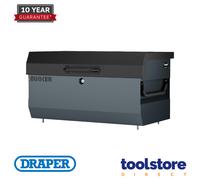 Draper Bunker T1 Heavy-Duty Van Storage Box - Lockable Tool Box With Gas Strut Lid - Sold Secure & Secured By Design Certified - Grey