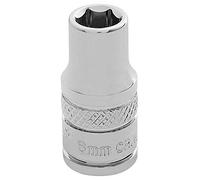 Draper Socket 32453 1/4" Drive Polished Chrome Hexagon Metric 6 mm Blue