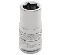 Draper 32487 1/4" Square Drive Polished Chrome Metric Socket, 7 mm Size, Blue