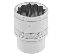 Draper 3/8" Drive Polished Finish Hi Torq Bi Hexagon Socket Metric 3/8" 17mm