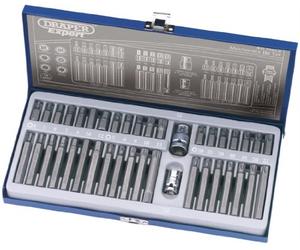 Draper 33323 Torx Tx-Star Spline XZN Hex Mechanics Bit Set, 40 Pieces