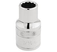 Draper 33600 1/2-Inch Square Drive Polished Chrome Imperial Socket, 7/16-Inch Size