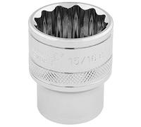 Draper 33724 1/2-Inch Square Drive Polished Chrome Imperial Socket, 15/16-Inch Size, Blue