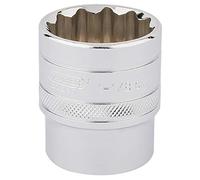 Draper 33727 1/2-Inch Square Drive Polished Chrome Imperial Socket, 1.1/8-Inch Size