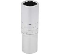 Draper 33741 1/2" Square Drive Hi-Torq 12 Point Deep Socket, 18mm Size , Blue