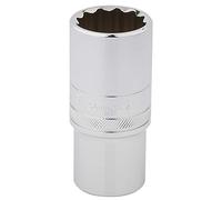 Draper 33772 1/2" Square Drive Hi-Torq 12 Point Deep Socket, 19 mm Size , Blue