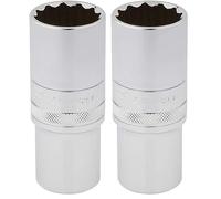 Draper 33802 1/2" Square Drive Hi-Torq 12 Point Deep Socket, 24mm Size, Blue (Pack of 2)
