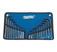 Draper 33892 Metric/Imperial Combined Hexagon Allen Key Set in Tool Roll, 25 Pieces , Blue