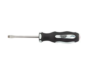 Draper 34976 Expert Plain Slot Soft Grip Parallel Tip Screwdriver, 5.5mm x 75mm , Blue