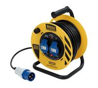 Draper 35115 Defender E86475 230V 2-Way Light Industrial Cable Reel, 16A, 25M