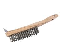 Draper 36176 Heavy Duty 4 Row Wire Scratch Brush with Scraper, 310mm,Blue