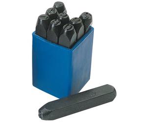 Draper 37336 0-9 Number Stamp Set, 1/8" Height, 10 Pieces , Blue