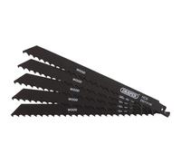 Draper 38589 Reciprocating Saw Blades For Wood And Plastic Cutting 225Mm 3Tpi (Pack Of 5) each 5