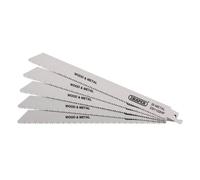 Draper 38754 Bi-Metal Reciprocating Saw Blades For Multi-Purpose Cutting 225Mm 10Tpi (Pack Of 5) each 5