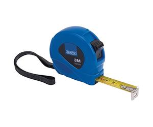 Draper 3m/10ft Easy-Find Tape Measure | Measuring Tape with Locking Button | Metric and Imperial Graduations | Belt Clip | 75880