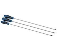 Draper 3PC S/GRIP XL SCREWDRIVER SET 32603 Extra Long Reach Soft Grip