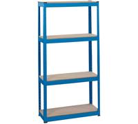 Draper 21658 Steel Shelving Unit with Four Shelves, 760mm x 300mm x 1520mm , Blue