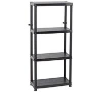 Draper 4 Tier Plastic Shelving Unit 600 x 300 x 1310mm Capacity 100kg 23230