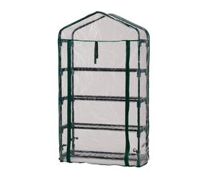 Draper 4-Tier Portable Greenhouse With Durable Steel Frame & Four Shelves