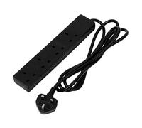 Draper 4 Way Black Extension Lead 2M 30909