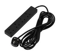 Draper 4 Way Black Extension Lead 5M 30914