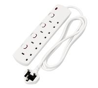 Draper 4 Way White Switch Protected Extension Lead 2M 30915